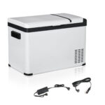 Chladiaci box do auta 30L s LCD displejom Kompresor Chladnička do auta Elektrický čln Camper Travel 12/24V DC a 110-240V AC Biela