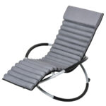 Hojdacie kreslo ergonomické hojdacie kreslo 2 v 1 záhradné kreslo hojdacie lehátko kovové textline guľatá tmavo šedá 145 x 74 x 88 cm