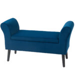HOMCOM Sitzbank Polsterbank mit Stauraum Truhenbank mit Armlehnen Sitzhöhe 46cm für Flur Schlafzimmer samtartiges Polyester 111
