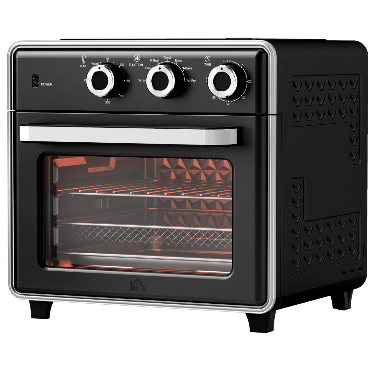 HOMCOM Minibackofen mit Umluft 20L Mini Ofen mit Backblech
